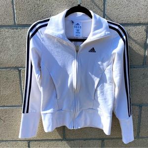 Adidas, Clima Cool White with Black Stripes, Sports Jacket